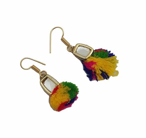 Multi Color Pom Pom Handmade Earring For Women & Girls