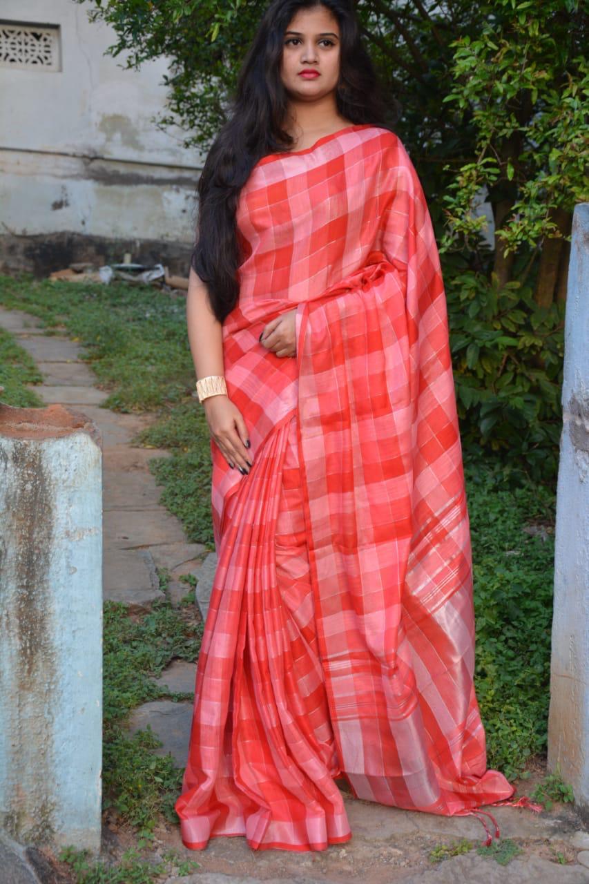 Handloom Linen Saree