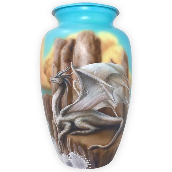 White Large Dragon Cremation Urn - Manufacturer,Exporter