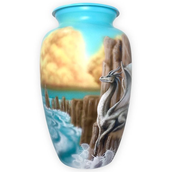 White Large Dragon Cremation Urn - Manufacturer,Exporter