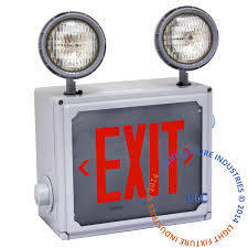 Emergency Exit Light - Metal Material, Silver Color | Industrial Usage, Warranty Included