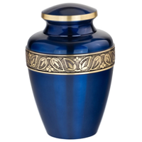 Sapphire Blue Brass Cremation Urn