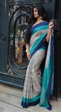 Designer Handloom Linen Saree