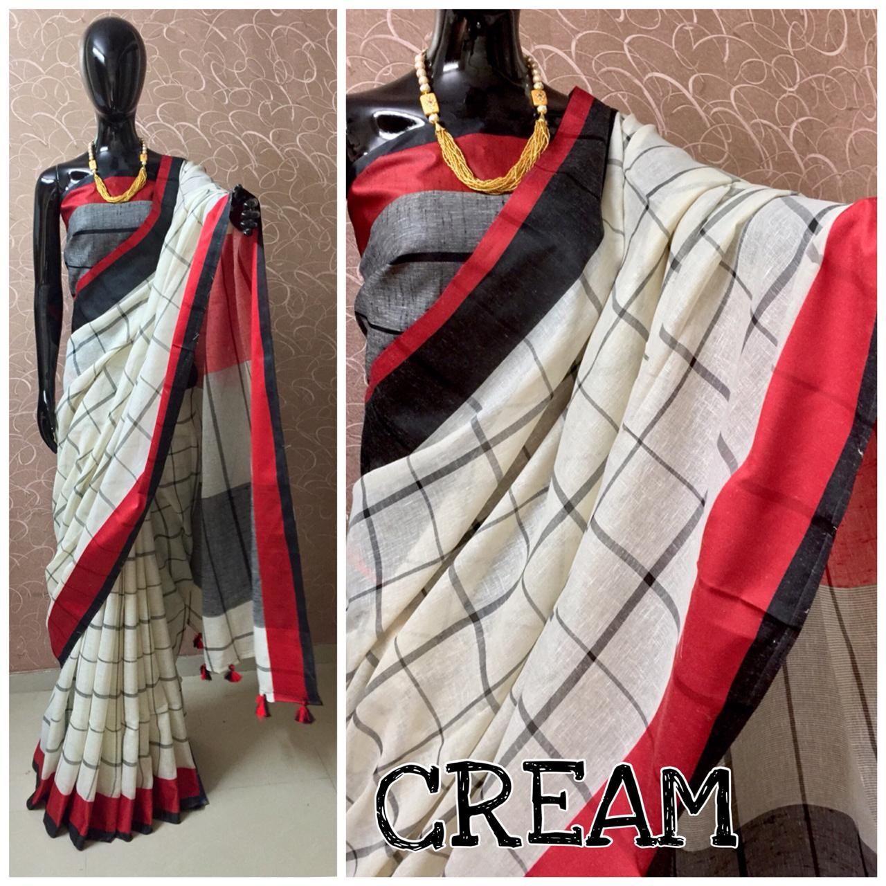 Pure Linen Ladies Saree