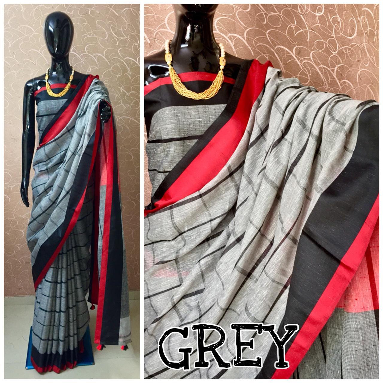 Pure Linen Ladies Saree