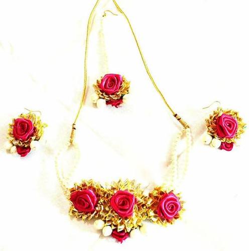 Magenta Gota Patti Jewelry Necklace