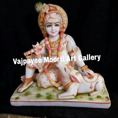 Krishna Statue With Nandini