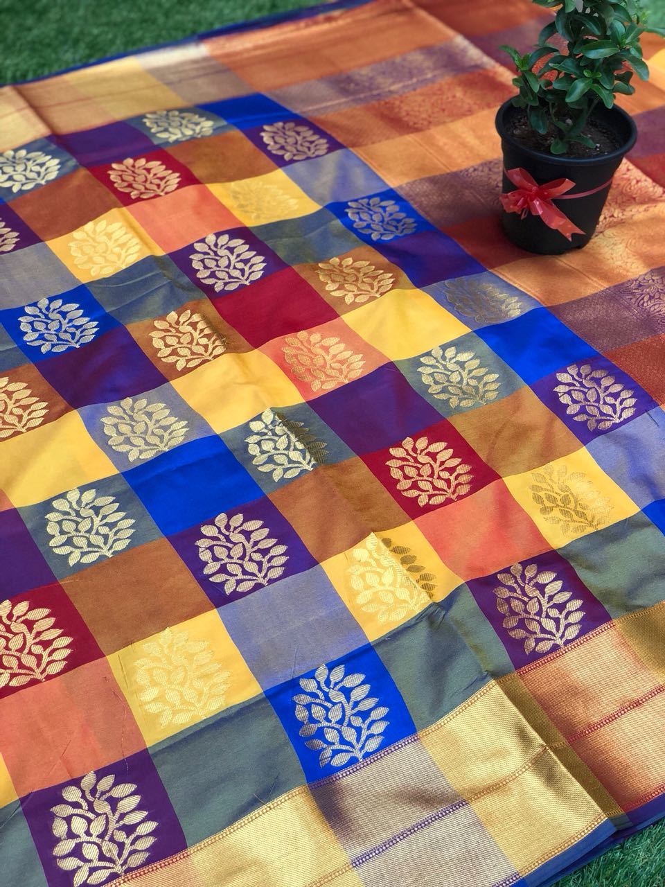 Kanchipuram Spun Silk Woven Saree