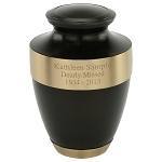 Shiny Teal Brass Cremation Urn