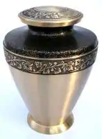 Shiny Teal Brass Cremation Urn