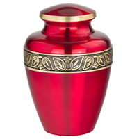 Loving Hearts Red Cremation Urn by Silverlight Urns