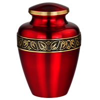 Loving Hearts Red Cremation Urn by Silverlight Urns