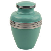 Shiny Seafoam Aluminum Urn