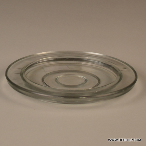 Transparent Antique Glass Round Shaped Clear Plate