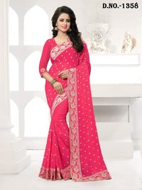 Heavy Embroidery Work Sarees