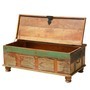 Grinnell Rustic Reclaimed Wood Coffee Table Storage Trunk
