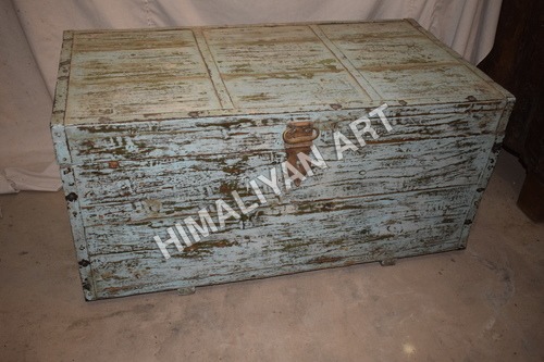 Wooden Box - Solid Wood, 50x100 Centimeter | Folded Design, Crafted Artwork, Indian Style Indoor Furniture