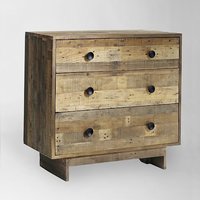 Reclaimed Wood 3 Drawer Dresser Natural Cabinet