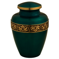 Atlas Brass Cremation Urn in Black & Pewter