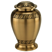 Atlas Brass Cremation Urn in Black & Pewter