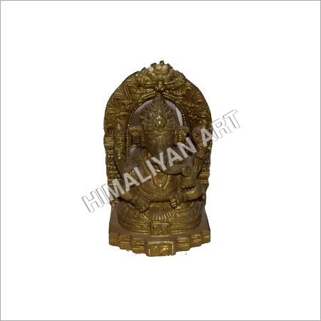 Brass Ganesh Statue - 7x12x4 cm | Antique Imitation, 446g Weight, Indian Style