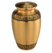 Atlas Brass Cremation Urn In Black & Gold