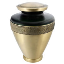 Atlas Brass Cremation Urn In Green & Gold
