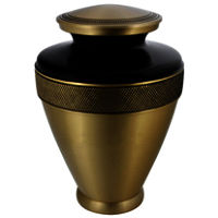 Atlas Brass Cremation Urn In Green & Gold
