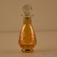 GLASS YELLOW PERFUME CLR BOTTLE AND DECANTER,