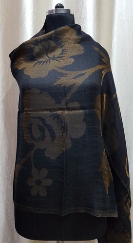 Brown Fine Wool Reversible Zari Jacqaurd