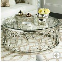 Decorative Stainless Steel Glass Table