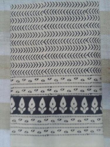 White Hand Block Print Cotton Bedsheet