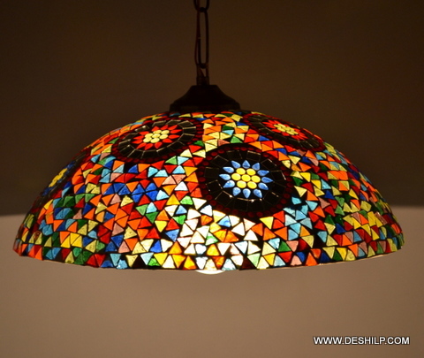 Multicolor Glass Hanging Mosaic Decorated