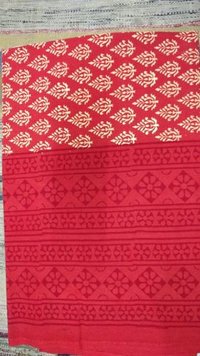 Applique Bed Cover - 100% Cotton, Full Size, Red Color | Washable, Printed Pattern, Versatile Use For Bedding And Home Textiles