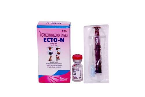 IVERMECTIN-1% - 1ml Injectable Vial & Syringe, Parasite Control, Safe for Animals, Refrigerated Storage