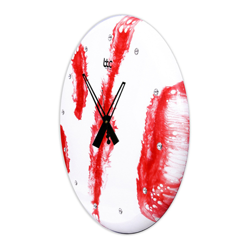 Red Wooden Resin Wall Clock