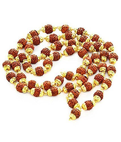 Rudraksha Mala - Alloy Gold Plated Necklace | Lightweight, Non-Allergic, Stylish for Traditional Attires, Includes Protective Jewelry Box