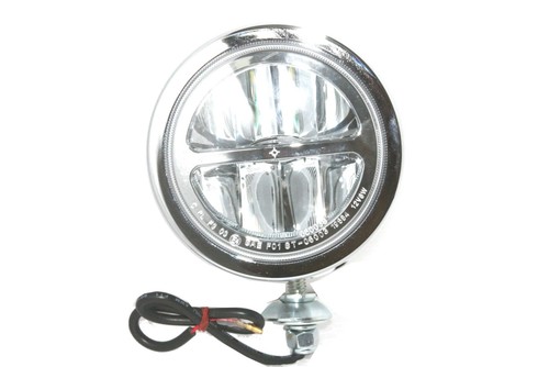 Clear Lens LED Fog Light Steel Chrome Housing 4.5' Car Motorcycle Universal Fit