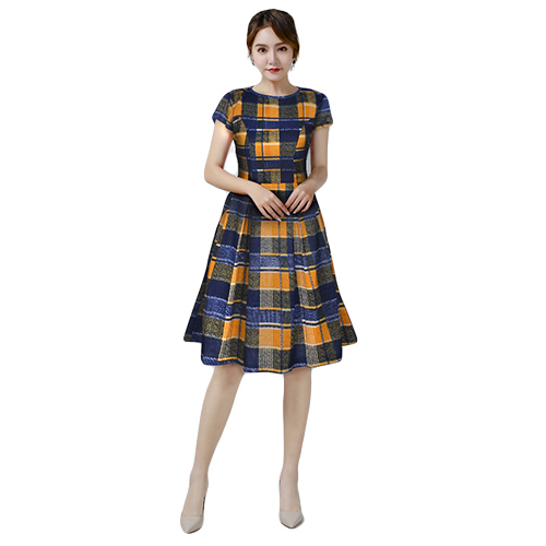 Blue & Yellow Ladies Designer Dress