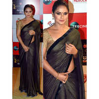 Black & Golden Ladies Silver Knitted Saree