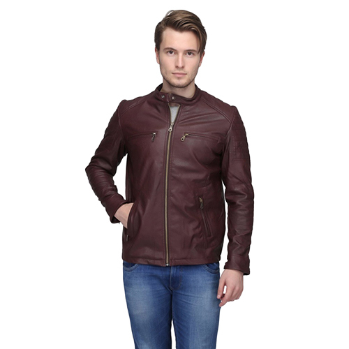 Mens Dark Brown Polyster Jacket Decoration Material: Cloths