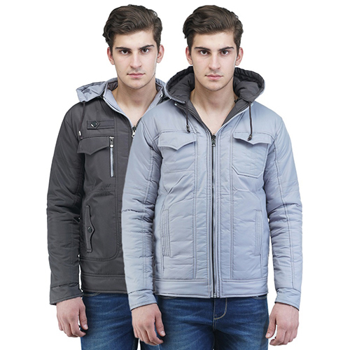 Grey & Dark Green Mens Reversible Jackets
