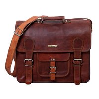 Brown Designer Leather Messenger Bag