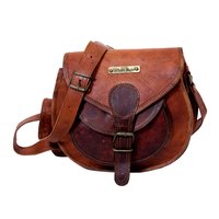 Goat Leather Bag - 20-30 Inch Size, Brown Color | 1 Year Warranty, Durable Nylon Lining, Plain Pattern