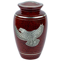 Silver Eagle Red Brass Urn