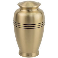 Gold Three Bands Pedestal Urn