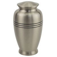 Pewter Three Bands Pedestal Urn