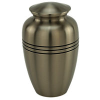 Pewter Three Bands Pedestal Urn