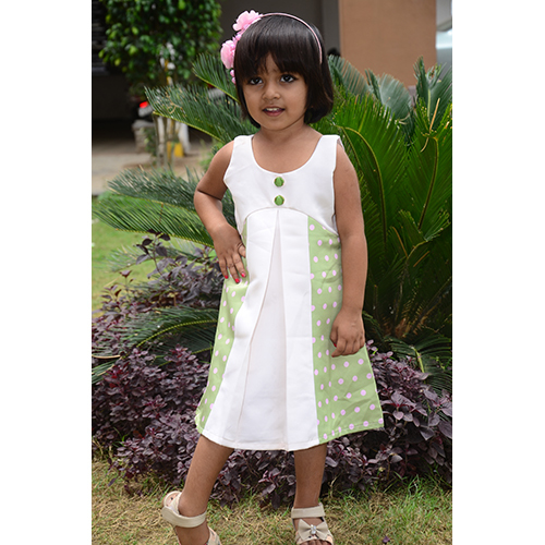 White Girl Kids Cotton Frock Design