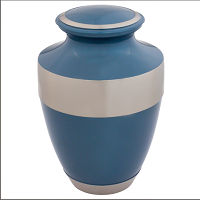 Adria Peacock Blue Brass Urn